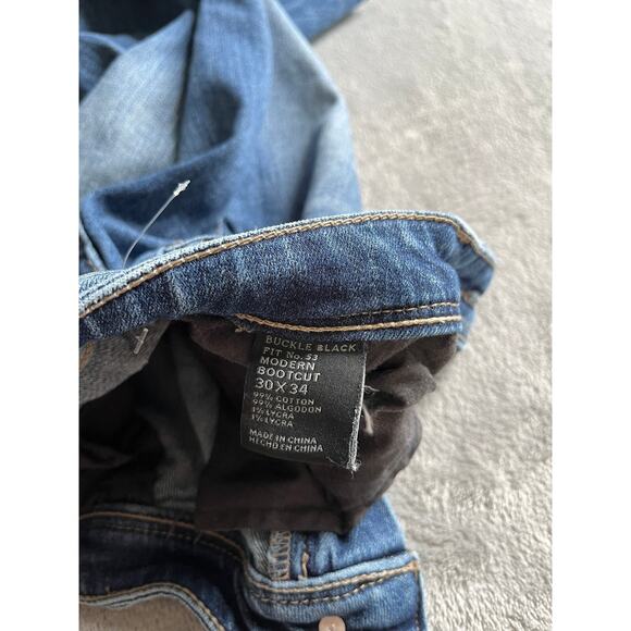 Buckle Black Jeans Womens 30x34 Fits 30x32.5 Bootcut 53 Stretchy Flare Comfort - Picture 9 of 16